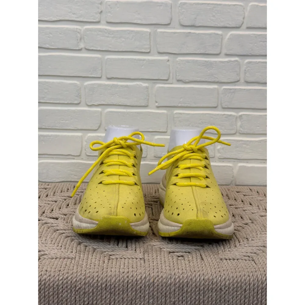 OTBT Perforated Suede Platform Sneakers Yellow Lace-Up